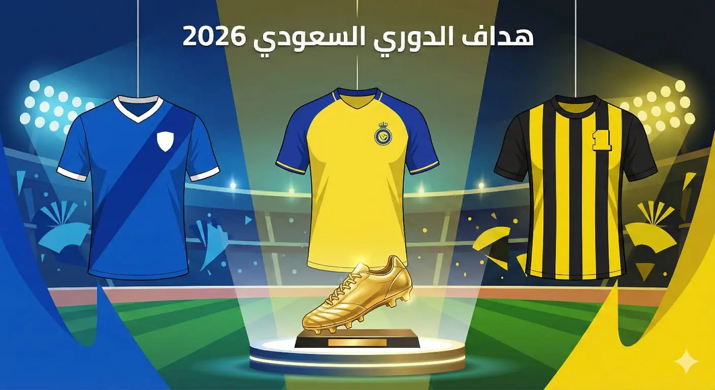 قمصان أندية الهلال والنصر والاتحاد تتنافس على جائزة الحذاء الذهبي لهداف الدوري السعودي 2026